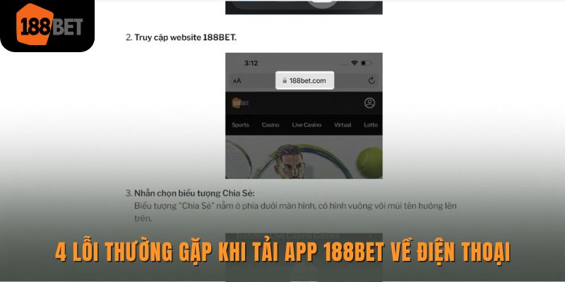 4 lỗi thường gặp khi tải app 188bet về điện thoại