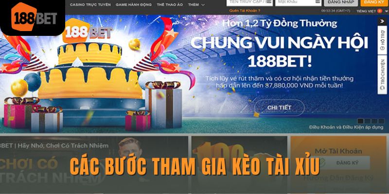 Các bước tham gia kèo tài xỉu